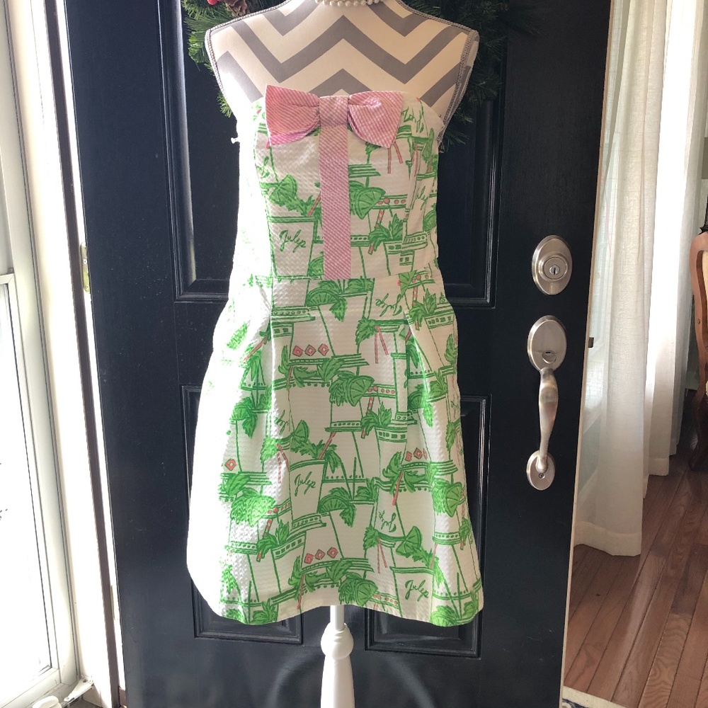 Lilly Pulitzer strapless Julep Dress w/pockets sz2